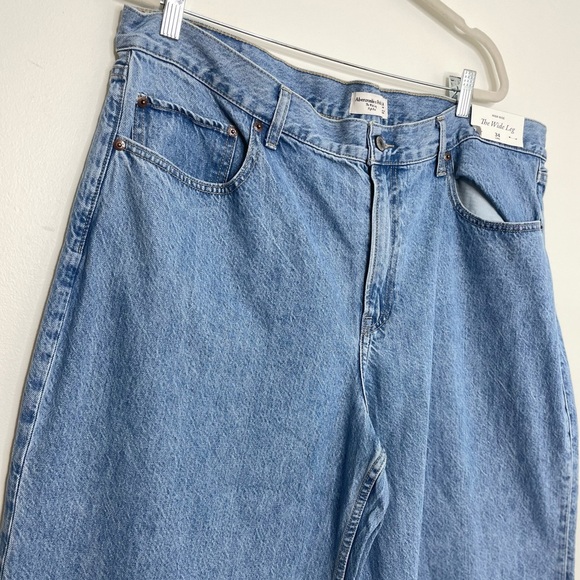 NWT A&F High Rise Wide Leg Jean Medium Wash 34 Long - Picture 5 of 15